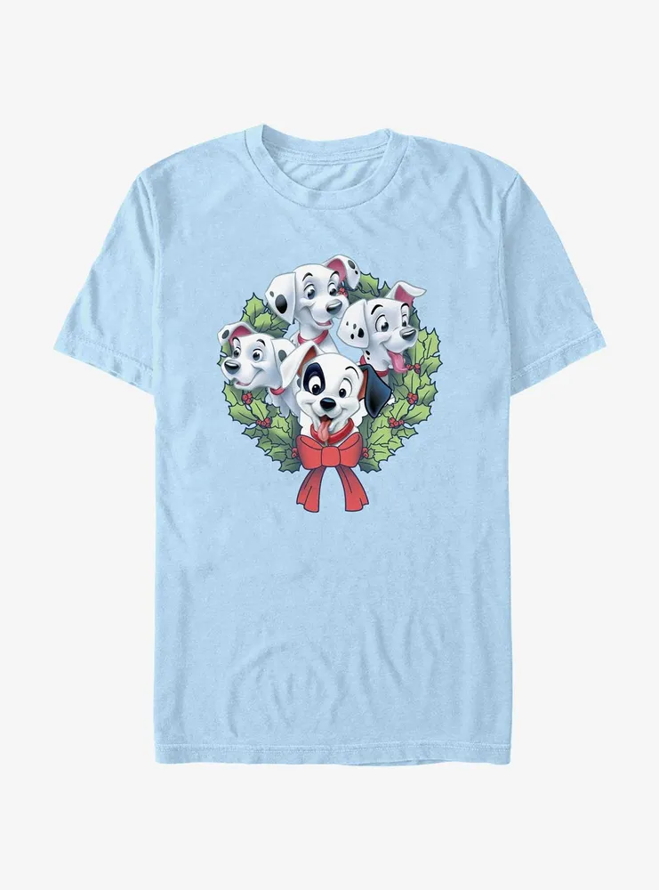 Disney 101 Dalmatians Puppy Christmas Wreath T-Shirt