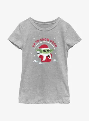 Star Wars The Mandalorian Santa Grogu Up To Snow Good Youth Girls T-Shirt