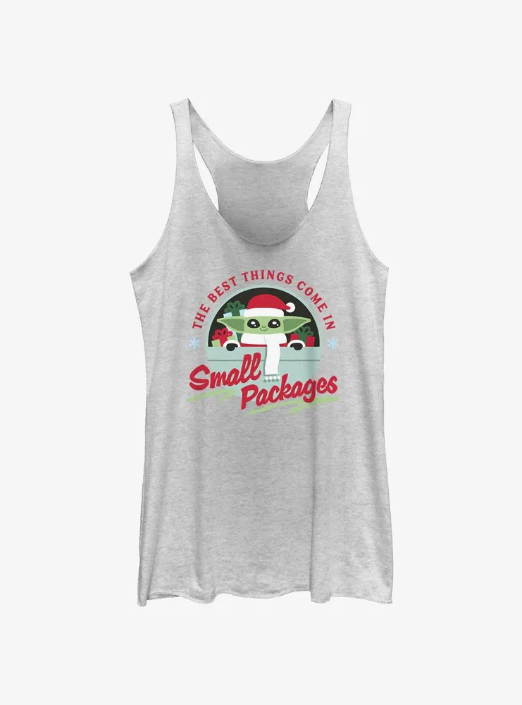 Star Wars The Mandalorian Santa Grogu Small Packages Womens Tank Top