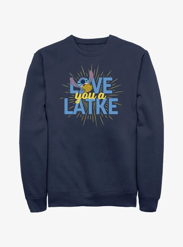 Disney Lilo & Stitch Hanukkah Love You A Latke Sweatshirt