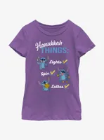 Disney Lilo & Stitch Hanukkah List Youth Girls T-Shirt