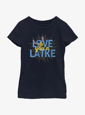 Disney Lilo & Stitch Hanukkah Love You A Latke Youth Girls T-Shirt