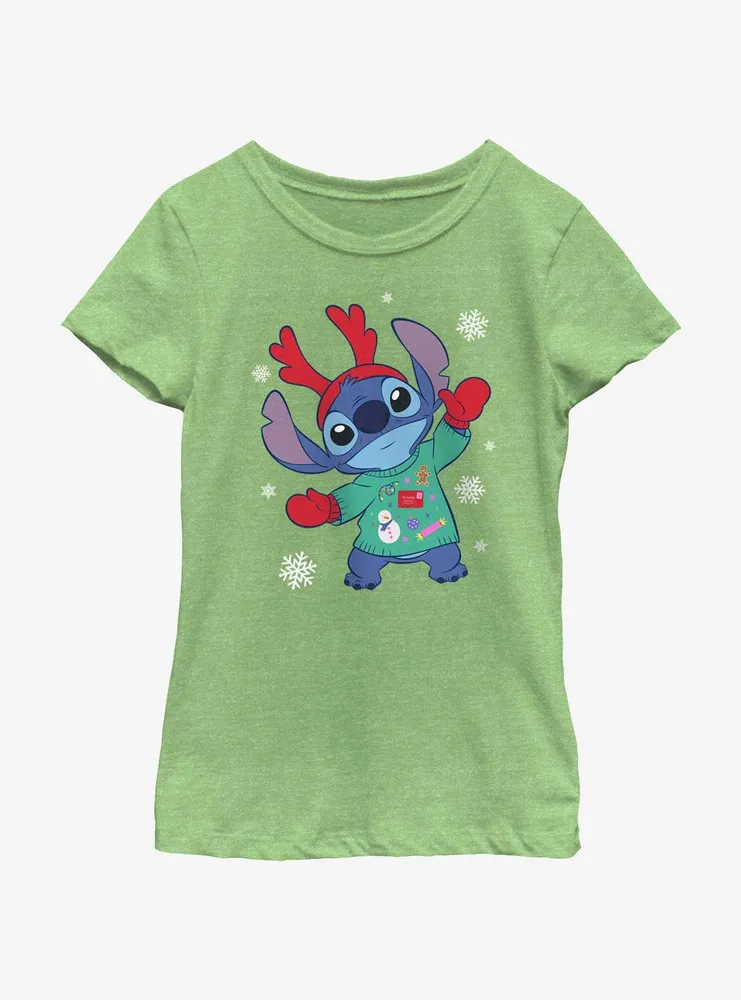 Disney Lilo & Stitch Reindeer Youth Girls T-Shirt