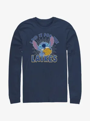 Disney Lilo & Stitch Did It For Hanukkah Latkes Long-Sleeve T-Shirt