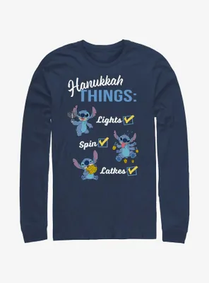 Disney Lilo & Stitch Hanukkah List Long-Sleeve T-Shirt