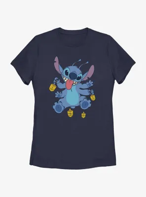 Disney Lilo & Stitch Hanukkah Spinning Dreidels Womens T-Shirt