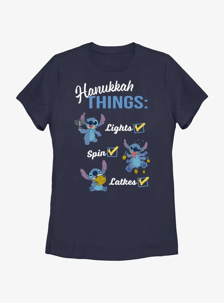 Disney Lilo & Stitch Hanukkah List Womens T-Shirt