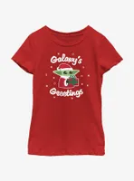 Star Wars The Mandalorian Santa Grogu Galaxy's Greetings Youth Girls T-Shirt