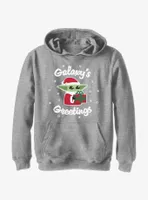 Star Wars The Mandalorian Santa Grogu Galaxy's Greetings Youth Hoodie