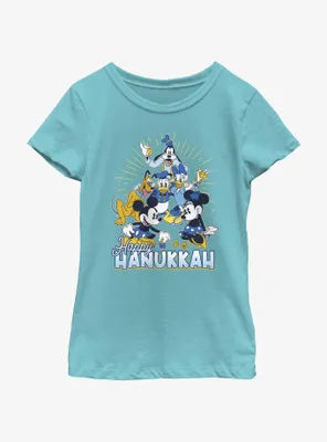 Disney Mickey Mouse Happy Hanukkah Friends Youth Girls T-Shirt