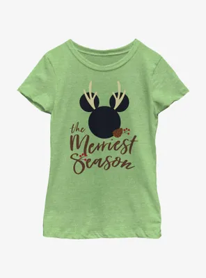 Disney Mickey Mouse Merriest Season Youth Girls T-Shirt