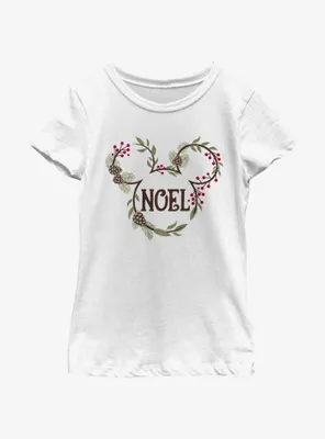 Disney Mickey Mouse Noel Mistletoe Ears Youth Girls T-Shirt