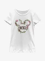 Disney Mickey Mouse Noel Mistletoe Ears Youth Girls T-Shirt