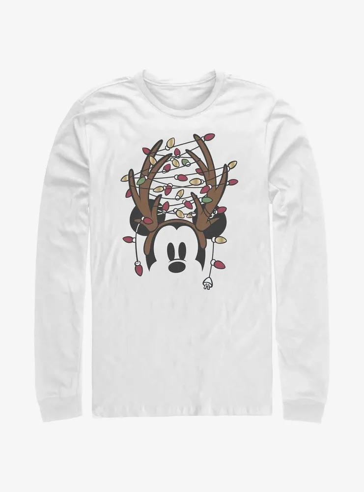 Disney Mickey Mouse Christmas Light Antlers Long-Sleeve T-Shirt