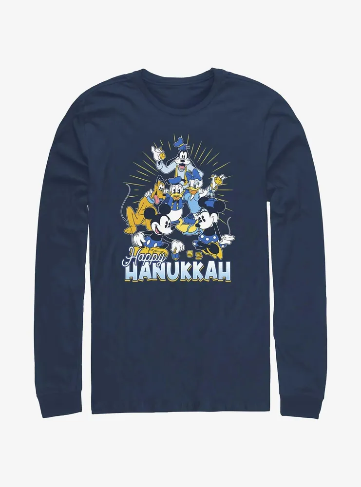 Disney Mickey Mouse Happy Hanukkah Friends Long-Sleeve T-Shirt