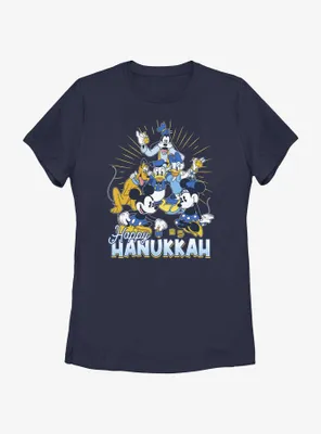 Disney Mickey Mouse Happy Hanukkah Friends Womens T-Shirt