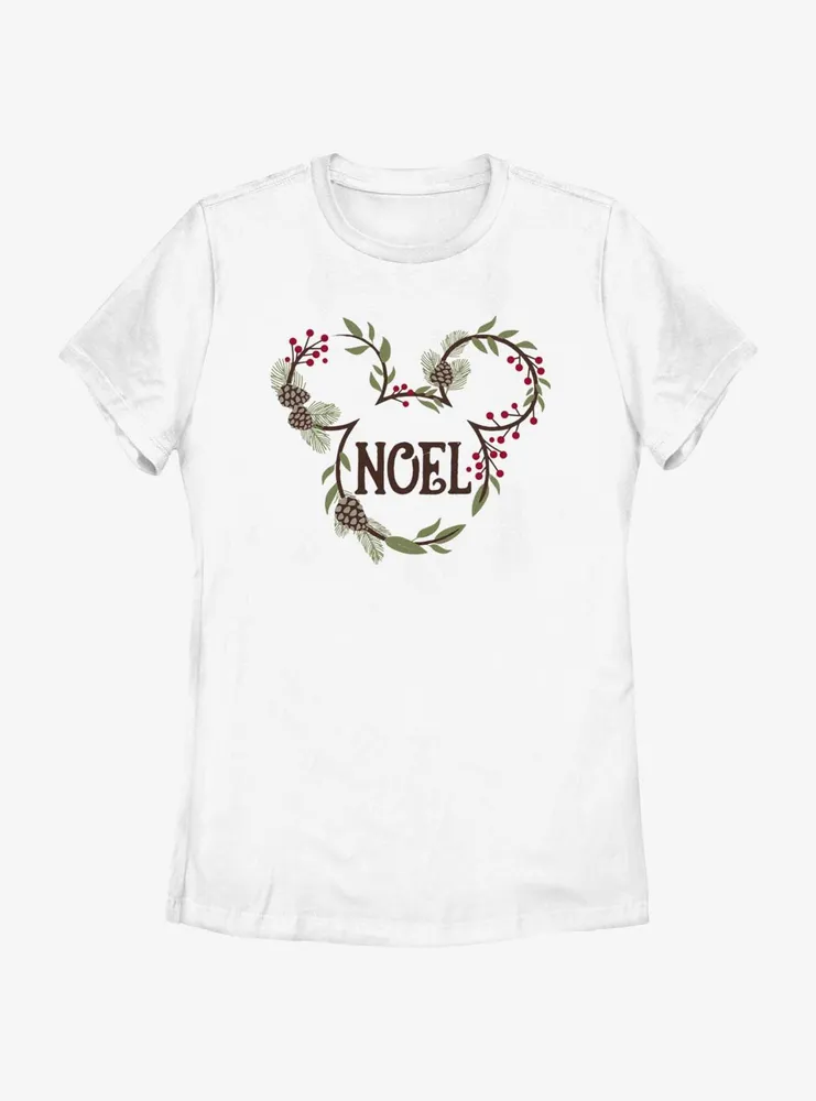 Disney Mickey Mouse Noel Mistletoe Ears Womens T-Shirt