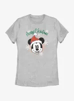 Disney Mickey Mouse Snowflakes Santa Womens T-Shirt