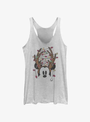 Disney Mickey Mouse Christmas Light Antlers Womens Tank Top