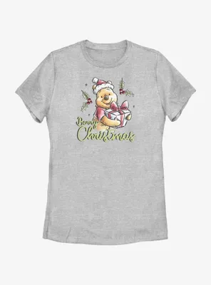 Disney Winnie The Pooh Berry Christmas Womens T-Shirt