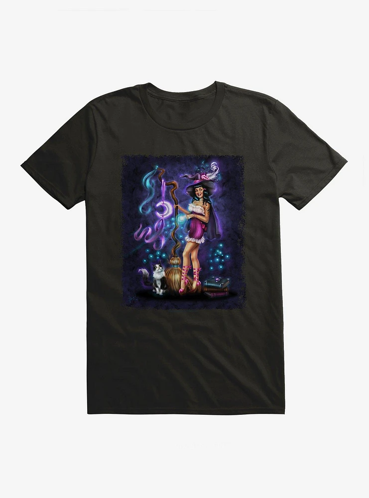 Witch Purrfect Spell T-Shirt by Brigid Ashwood