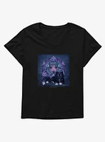 Celtic Black Fluffy Cat Girls T-Shirt Plus by Brigid Ashwood