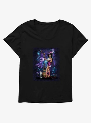 Witch Purrfect Spell Girls T-Shirt Plus by Brigid Ashwood