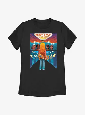 Stranger Things Arcade Poster Womens T-Shirt