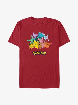 Pokemon Pikachu With Eeveelutions T-Shirt
