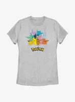 Pokemon Pikachu With Eeveelutions Womens T-Shirt