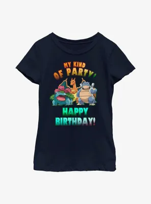 Pokemon Evolved Starter Birthday Youth Girls T-Shirt