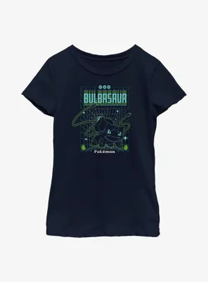 Pokemon Bulbasaur Grid Youth Girls T-Shirt