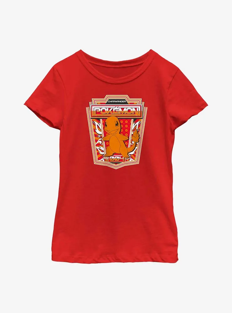 Pokemon Charmander Badge Youth Girls T-Shirt