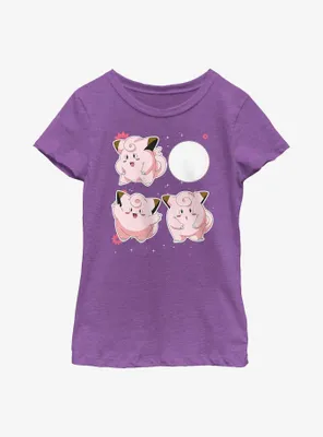 Pokemon Clefairy Emotes Youth Girls T-Shirt