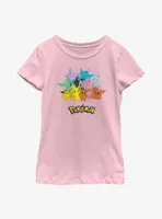 Pokemon Pikachu With Eeveelutions Youth Girls T-Shirt