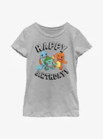 Pokemon Happy Birthday Starter Party Youth Girls T-Shirt