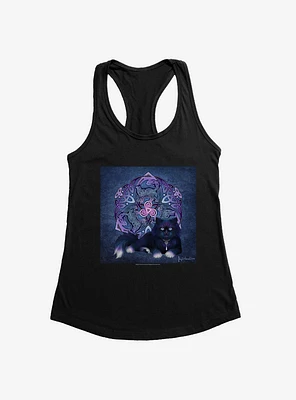 Celtic Black Fluffy Cat Girls Tank by Brigid Ashwood