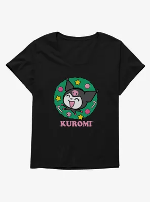 Kuromi Christmas Wreath Womens T-Shirt Plus