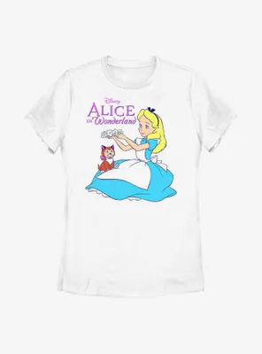 Disney Alice Wonderland Dinah Flower Crown Womens T-Shirt