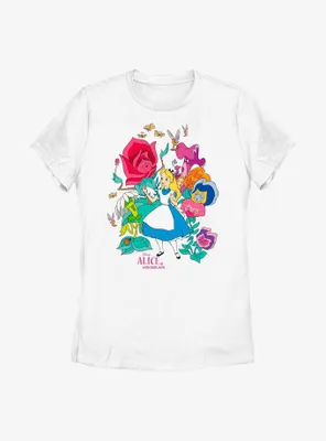 Disney Alice Wonderland Floral Forest Womens T-Shirt