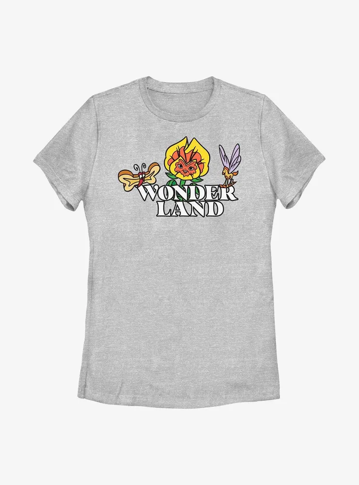 Disney Alice Wonderland Flower Logo Womens T-Shirt