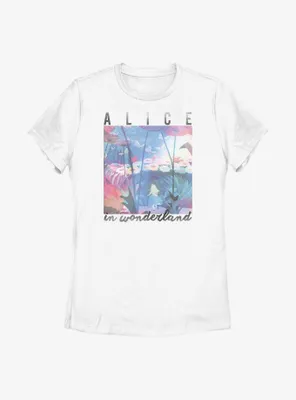 Disney Alice Wonderland Garden Scene Womens T-Shirt
