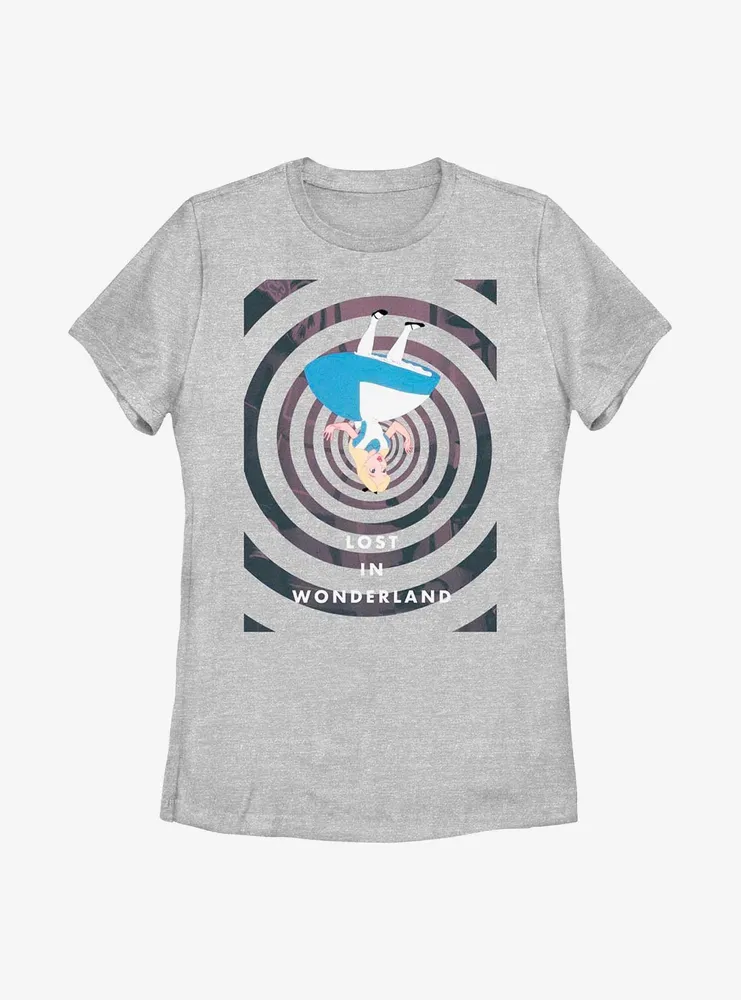 Disney Alice Wonderland Spiral Fall Womens T-Shirt