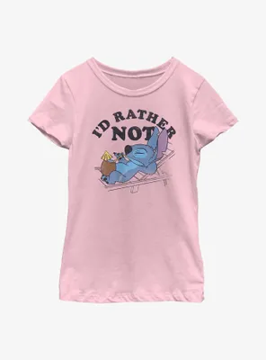 Disney Lilo & Stitch I'd Rather Not Youth Girls T-Shirt