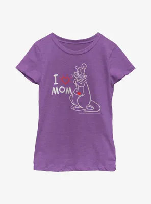 Disney Winnie The Pooh I Love Mom Youth Girls T-Shirt