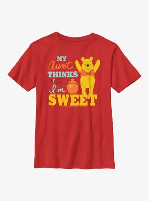 Disney Winnie The Pooh My Aunt Thinks I'm Sweet Youth T-Shirt