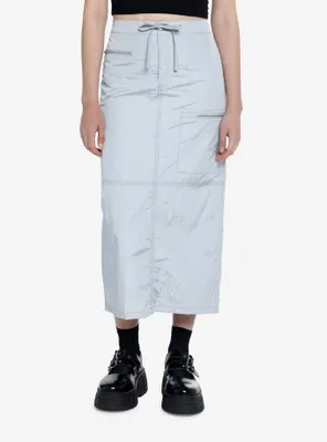 Silver Cargo Maxi Skirt