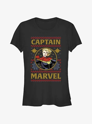 Marvel Captain Ugly Christmas Girls T-Shirt