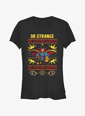 Marvel Doctor Strange Sorcerer Supreme Ugly Christmas Girls T-Shirt