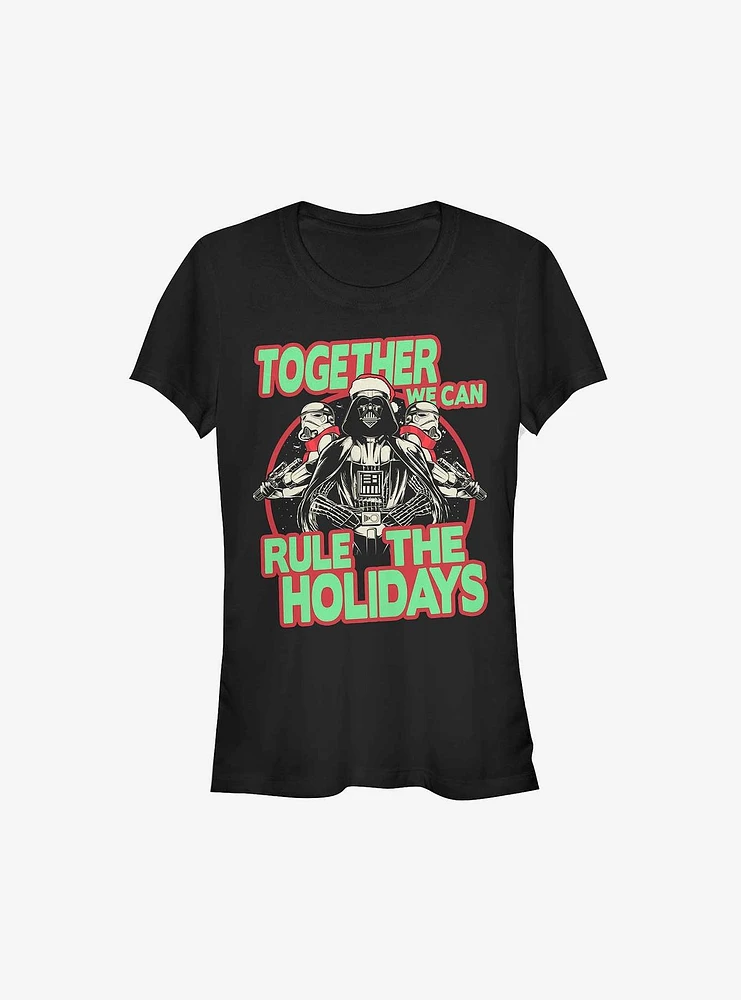 Star Wars Darth Vader Rule The Holidays Girls T-Shirt